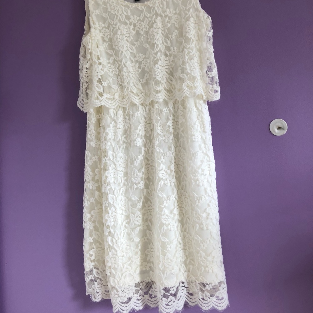 White Floral Lace Dress